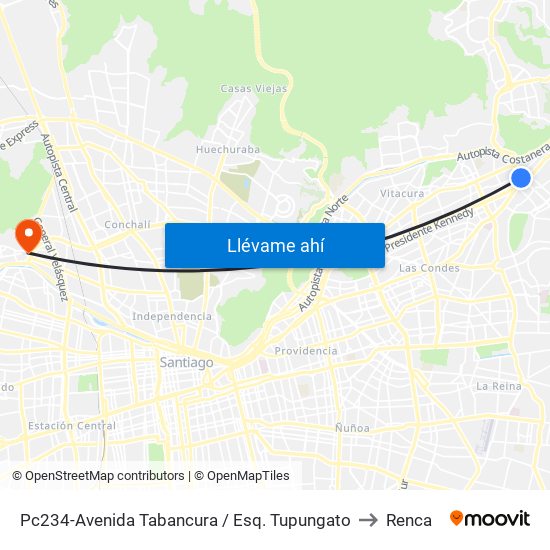 Pc234-Avenida Tabancura / Esq. Tupungato to Renca map