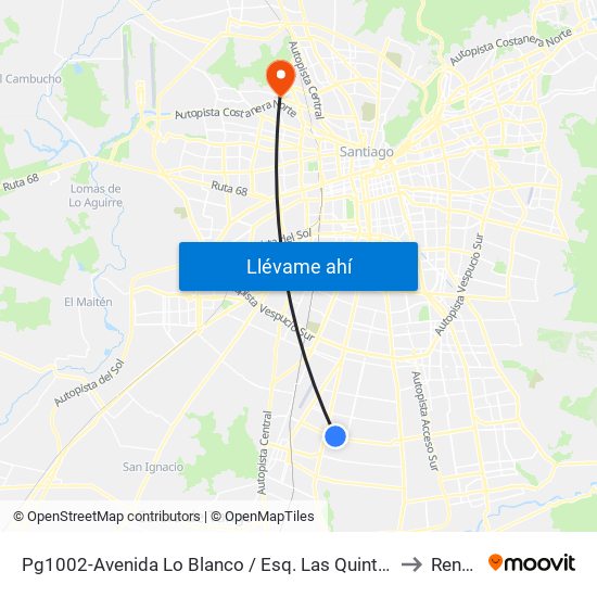 Pg1002-Avenida Lo Blanco / Esq. Las Quintas to Renca map