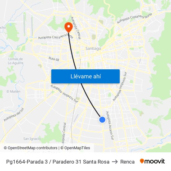 Pg1664-Parada 3 / Paradero 31 Santa Rosa to Renca map