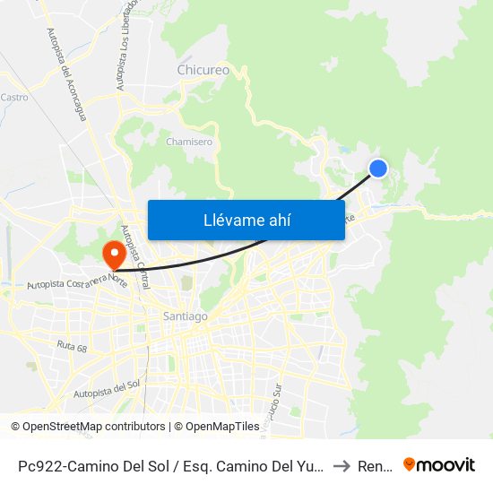 Pc922-Camino Del Sol / Esq. Camino Del Yunque to Renca map