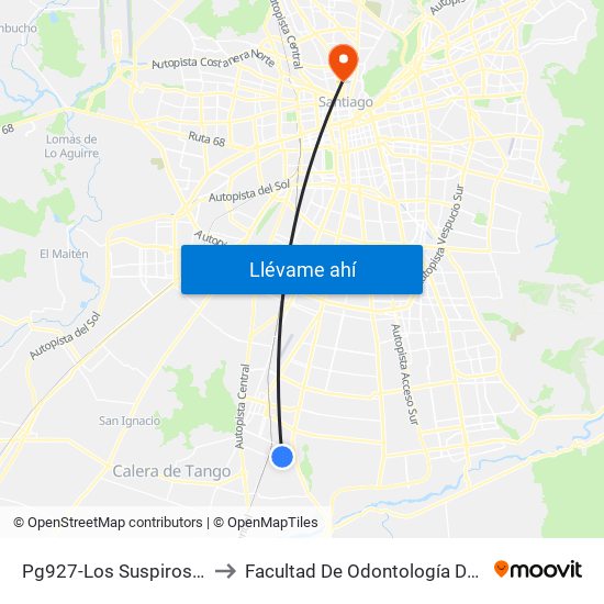 Pg927-Los Suspiros / Esq. Los Canelos to Facultad De Odontología De La Universidad De Chile map