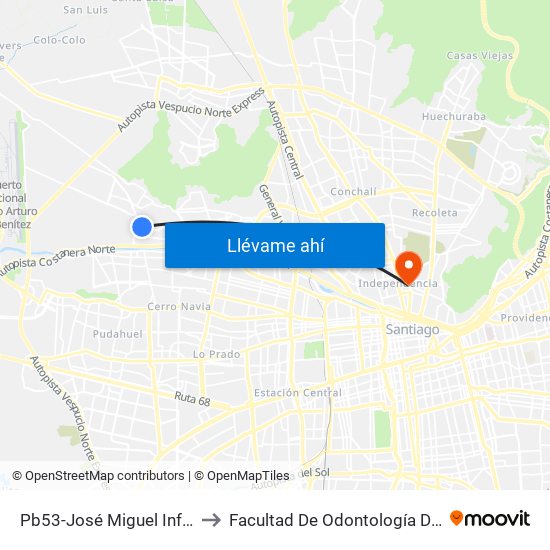 Pb53-José Miguel Infante / Esq. Poseidón to Facultad De Odontología De La Universidad De Chile map