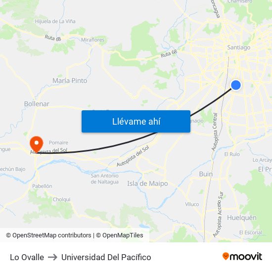 Lo Ovalle to Universidad Del Pacífico map