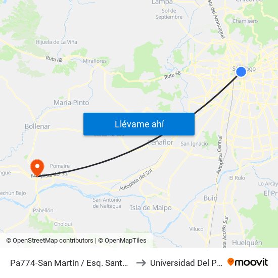 Pa774-San Martín / Esq. Santo Domingo to Universidad Del Pacífico map