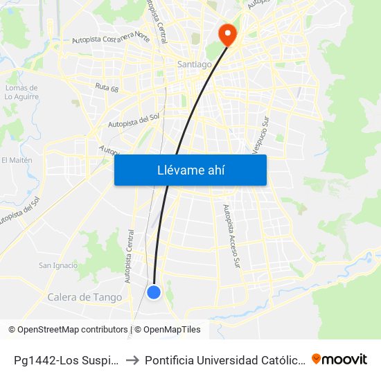 Pg1442-Los Suspiros / Esq. Los Viñedos to Pontificia Universidad Católica De Chile - Campus Lo Contador map