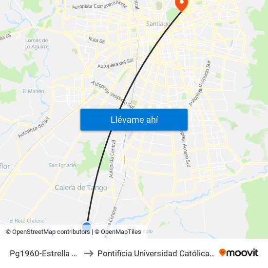 Pg1960-Estrella Norte / Esq. Gamma to Pontificia Universidad Católica De Chile - Campus Lo Contador map