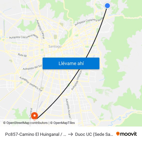 Pc857-Camino El Huinganal / Esq. Gino Girardi to Duoc UC (Sede San Bernardo) map