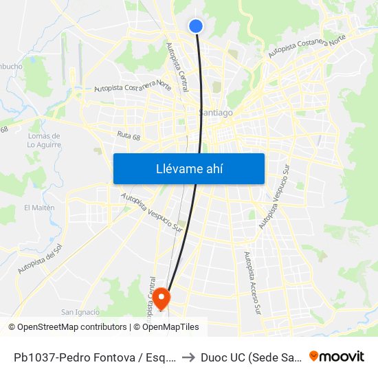 Pb1037-Pedro Fontova / Esq. Avenida El Sauce to Duoc UC (Sede San Bernardo) map