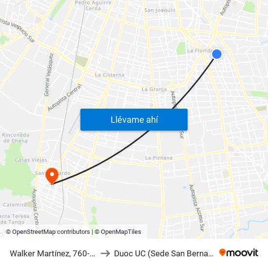 Walker Martínez, 760-794 to Duoc UC (Sede San Bernardo) map