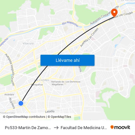 Pc533-Martín De Zamora / Esq. César Cascabel to Facultad De Medicina Universidad Del Desarrollo map
