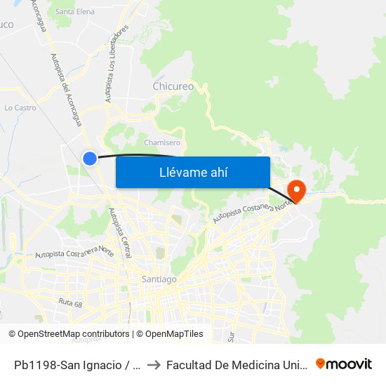Pb1198-San Ignacio / Esq. Cerro Sta. Lucía to Facultad De Medicina Universidad Del Desarrollo map