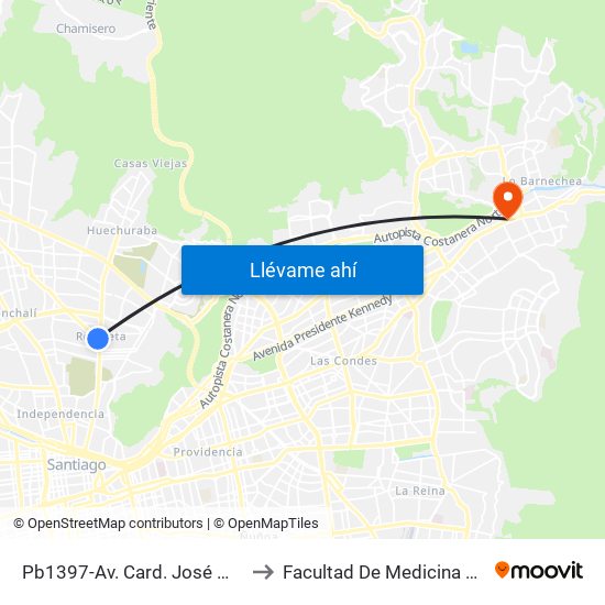 Pb1397-Av. Card. José Mª Caro / Esq. Gabriel Palma to Facultad De Medicina Universidad Del Desarrollo map