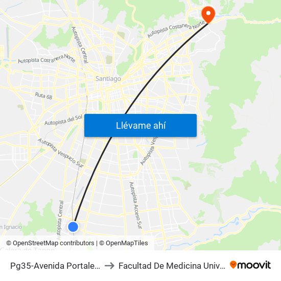 Pg35-Avenida Portales / Esq. Esmeralda to Facultad De Medicina Universidad Del Desarrollo map