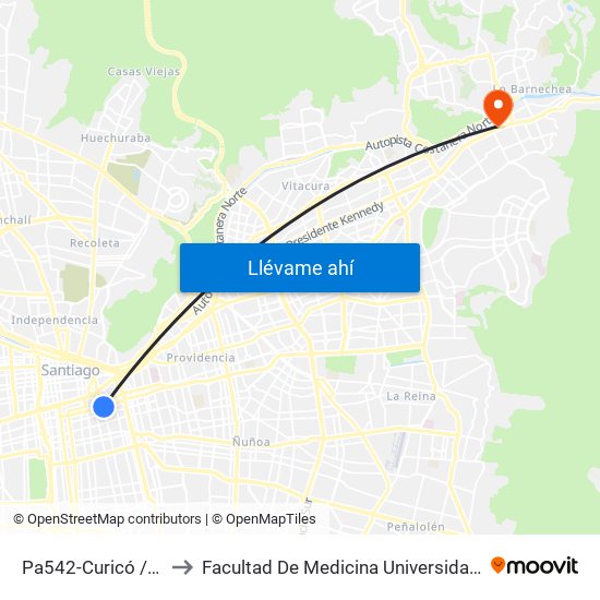 Pa542-Curicó / Esq. Lira to Facultad De Medicina Universidad Del Desarrollo map