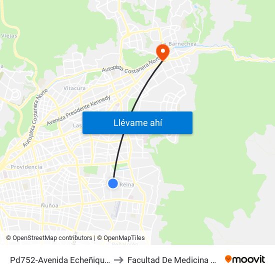 Pd752-Avenida Echeñique / Esq. Avenida Echeñique to Facultad De Medicina Universidad Del Desarrollo map