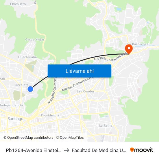 Pb1264-Avenida Einstein / Esq. Avenida El Salto to Facultad De Medicina Universidad Del Desarrollo map