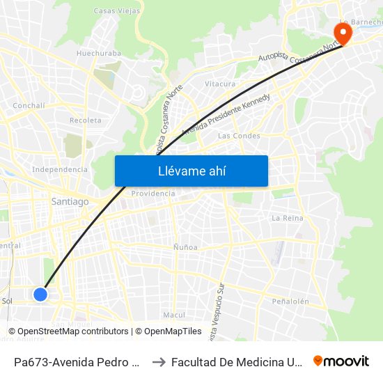 Pa673-Avenida Pedro Montt / Esq. Club Hípico to Facultad De Medicina Universidad Del Desarrollo map