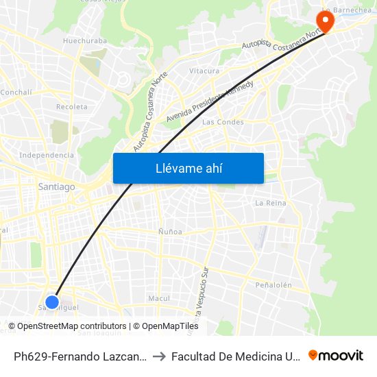 Ph629-Fernando Lazcano / Esq. Ricardo Morales to Facultad De Medicina Universidad Del Desarrollo map