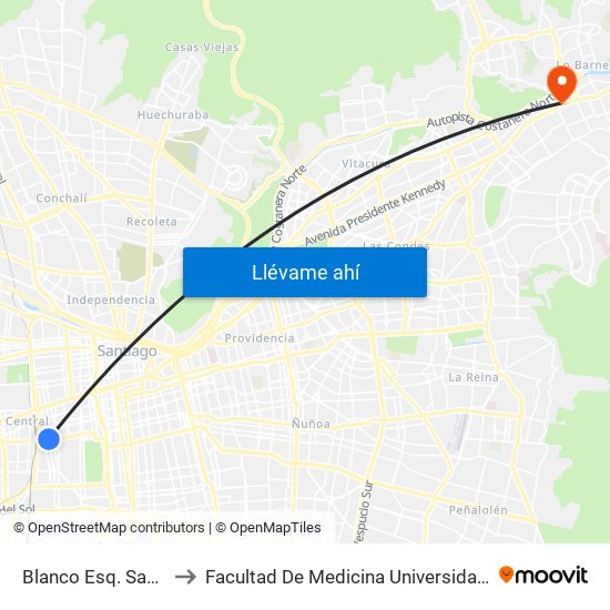 Blanco Esq. San Alfonso to Facultad De Medicina Universidad Del Desarrollo map