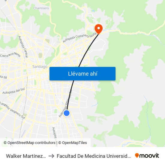 Walker Martínez, 760-794 to Facultad De Medicina Universidad Del Desarrollo map