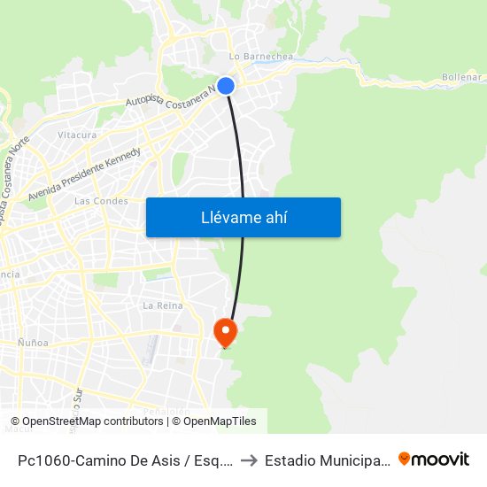 Pc1060-Camino De Asis / Esq. Escrivá De Balaguer to Estadio Municipal De La Reina map