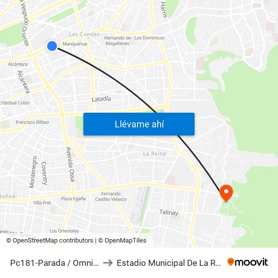 Pc181-Parada / Omnium to Estadio Municipal De La Reina map