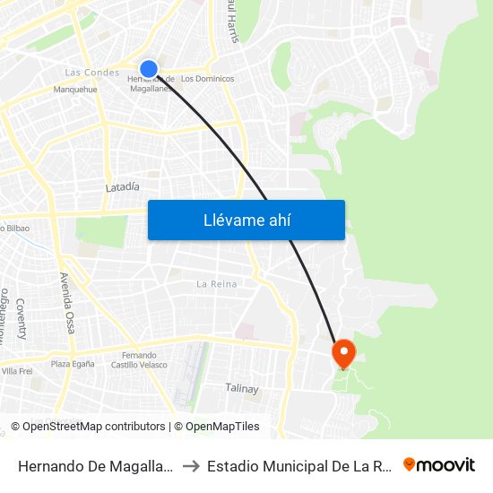 Hernando De Magallanes to Estadio Municipal De La Reina map
