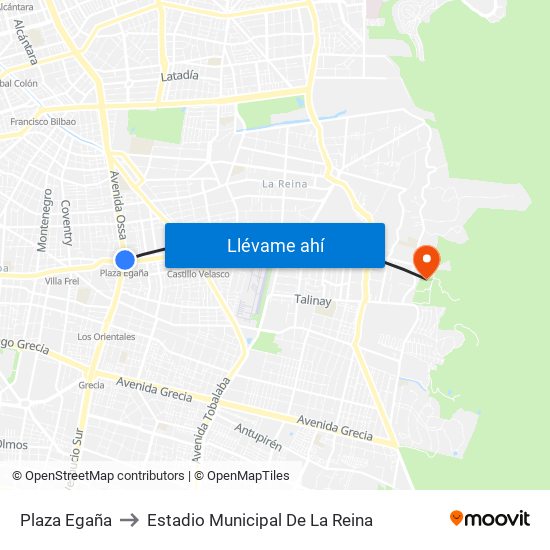 Plaza Egaña to Estadio Municipal De La Reina map