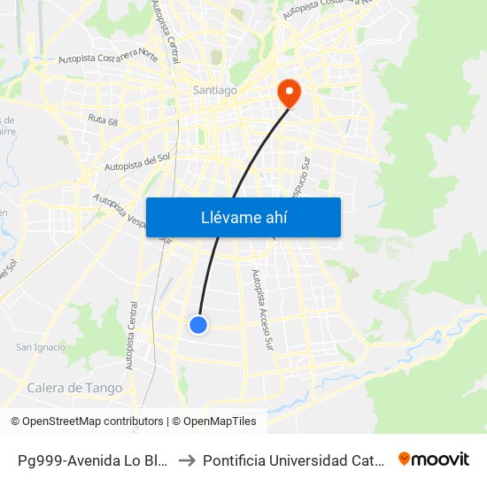 Pg999-Avenida Lo Blanco / Esq. San Francisco to Pontificia Universidad Católica De Chile (Campus Oriente) map