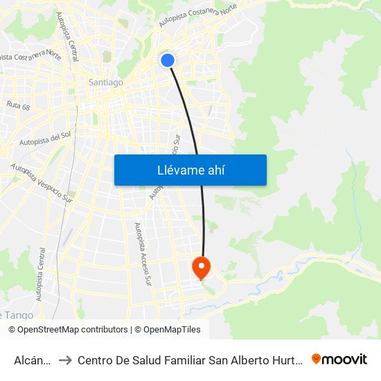 Alcántara to Centro De Salud Familiar San Alberto Hurtado (Cesfam) map