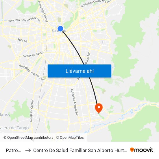 Patronato to Centro De Salud Familiar San Alberto Hurtado (Cesfam) map