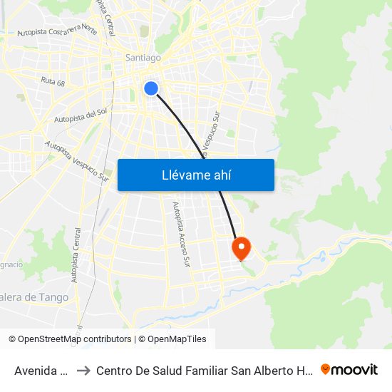 Avenida Matta to Centro De Salud Familiar San Alberto Hurtado (Cesfam) map