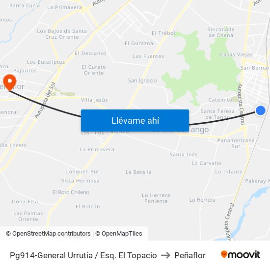 Pg914-General Urrutia / Esq. El Topacio to Peñaflor map