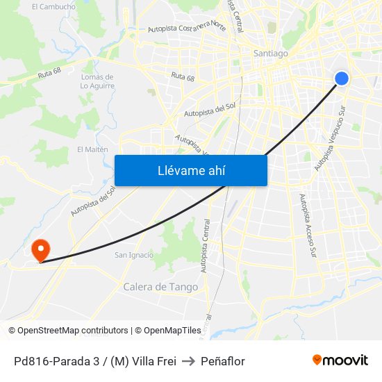 Pd816-Parada 3 / (M) Villa Frei to Peñaflor map