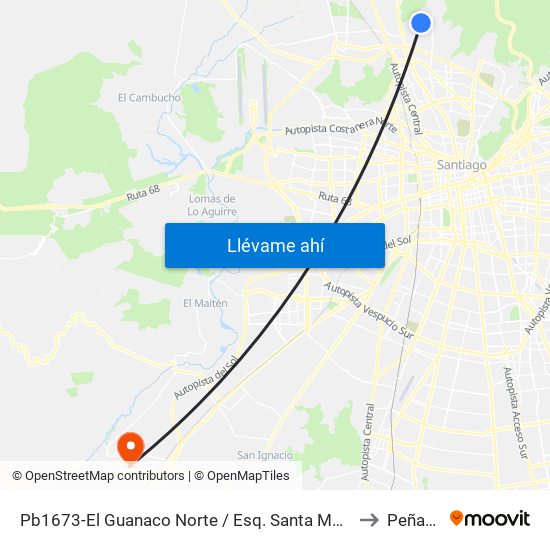 Pb1673-El Guanaco Norte / Esq. Santa Marta De H. to Peñaflor map