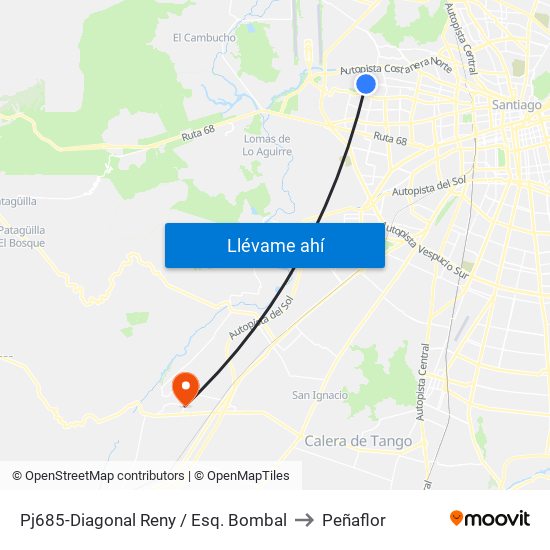 Pj685-Diagonal Reny / Esq. Bombal to Peñaflor map