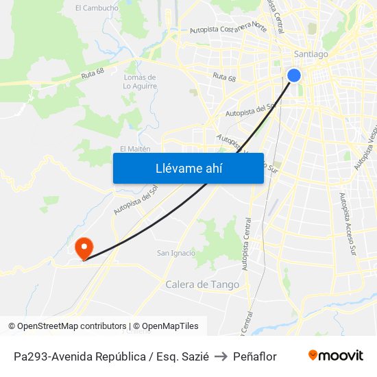 Pa293-Avenida República / Esq. Sazié to Peñaflor map