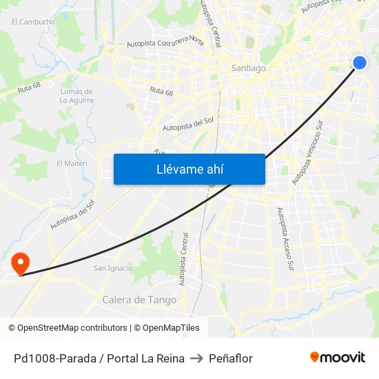 Pd1008-Parada / Portal La Reina to Peñaflor map