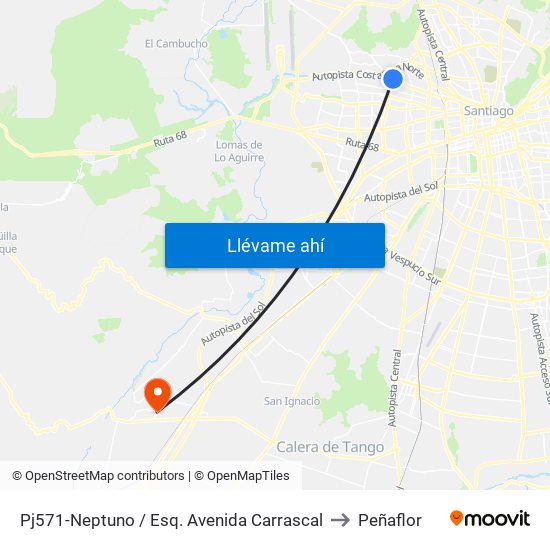 Pj571-Neptuno / Esq. Avenida Carrascal to Peñaflor map