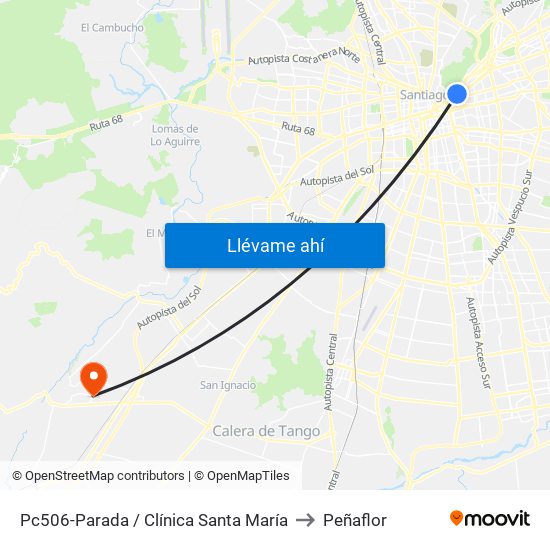 Pc506-Parada / Clínica Santa María to Peñaflor map