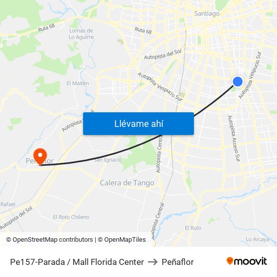 Pe157-Parada / Mall Florida Center to Peñaflor map