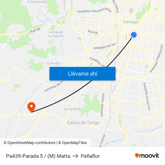 Pa439-Parada 5 / (M) Matta to Peñaflor map