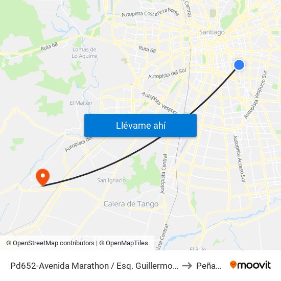 Pd652-Avenida Marathon / Esq. Guillermo Mann to Peñaflor map