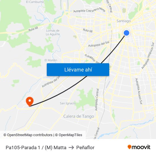 Pa105-Parada 1 / (M) Matta to Peñaflor map