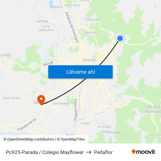 Pc925-Parada / Colegio Mayflower to Peñaflor map