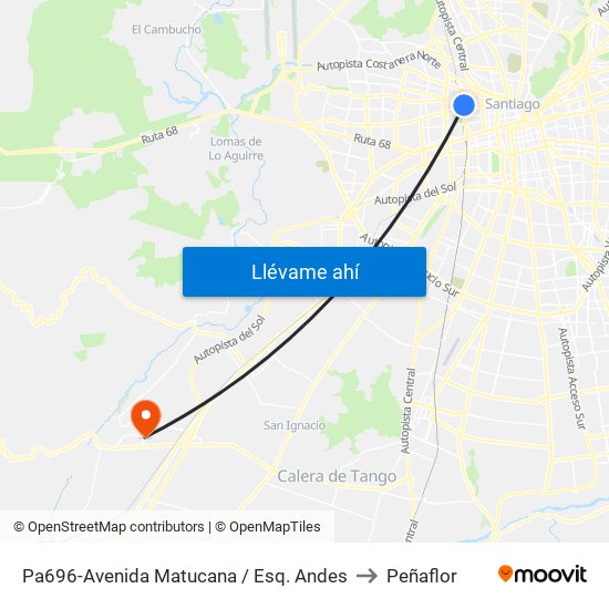 Pa696-Avenida Matucana / Esq. Andes to Peñaflor map