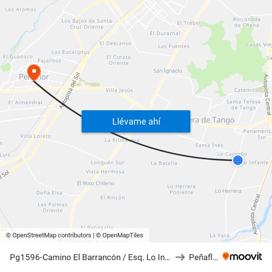 Pg1596-Camino El Barrancón / Esq. Lo Infante to Peñaflor map