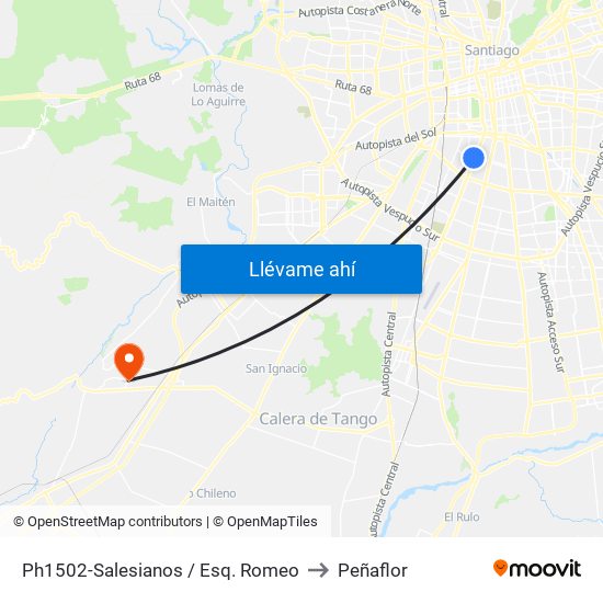 Ph1502-Salesianos / Esq. Romeo to Peñaflor map