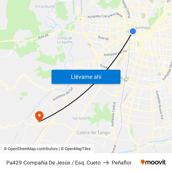 Pa429-Compañía De Jesús / Esq. Cueto to Peñaflor map