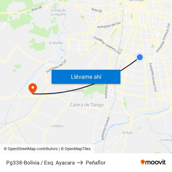 Pg338-Bolivia / Esq. Ayacara to Peñaflor map